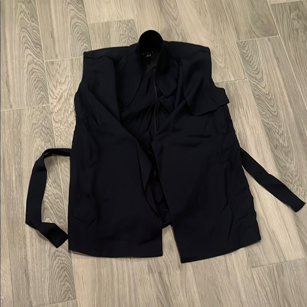 Theory Women’s Black Vest/Blouse With Belt Attached Size: 4