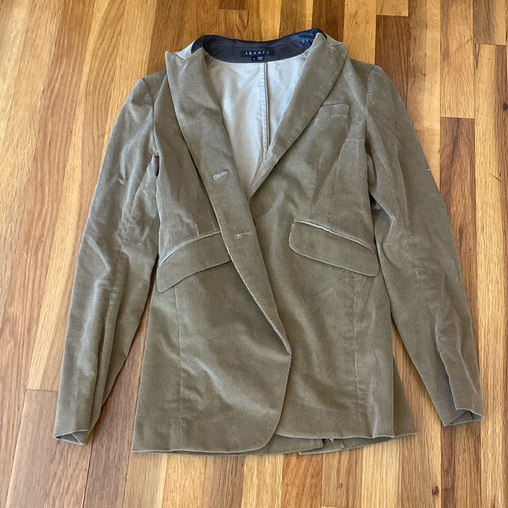 Theory Women’s Brown Corduroy Jacket Size 4