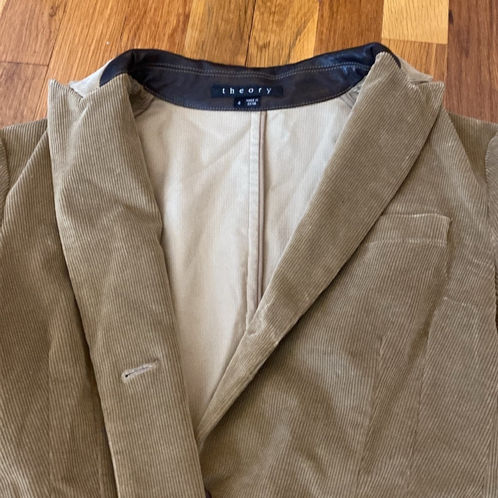 Theory Women’s Brown Corduroy Jacket Size 4