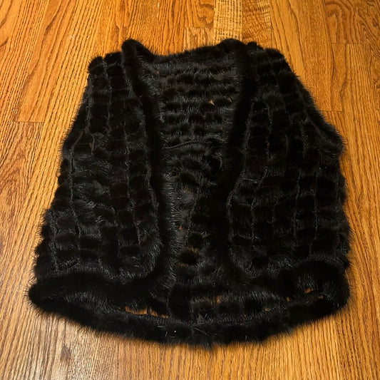 Woman’s Black Fur Vest Size S