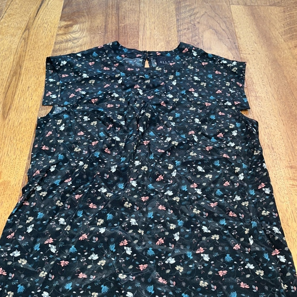All Saints Woman’s Black Floral Silk Dress Size US 4