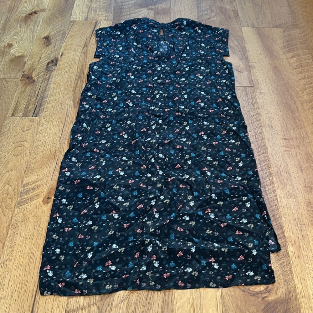 All Saints Woman’s Black Floral Silk Dress Size US 4