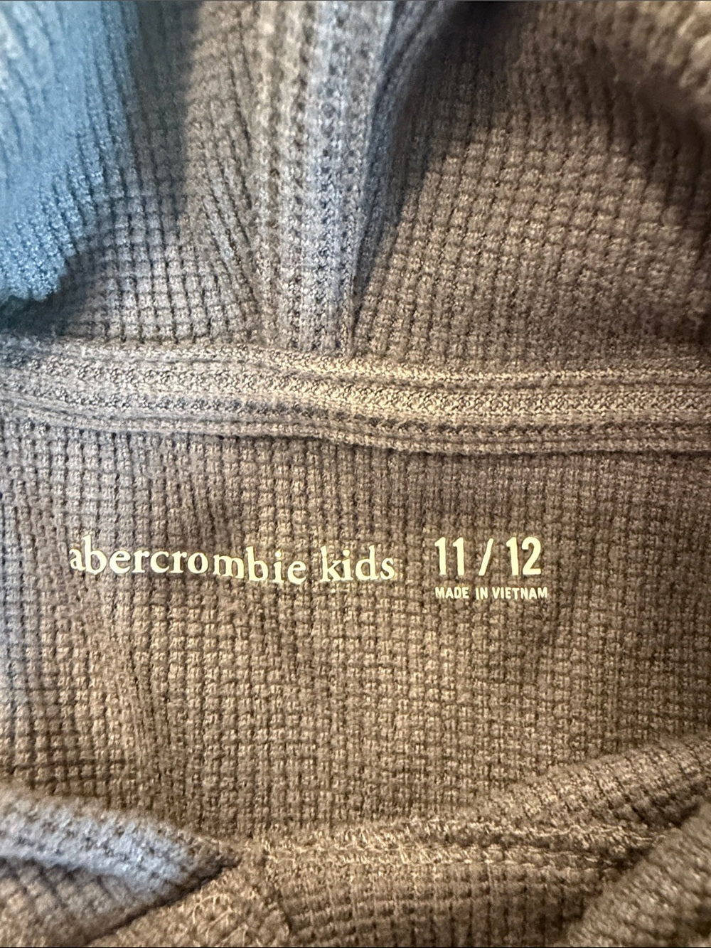 abercrombie kids Light Blue Waffle Knit Hooded Sweater Size 11/12