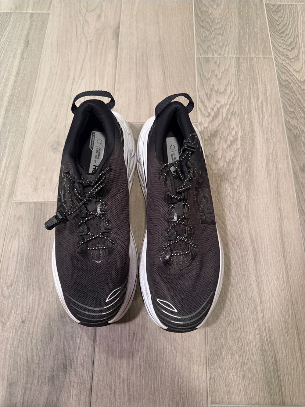 Hoka Men’s Black and White Road Running Shoes Size 12