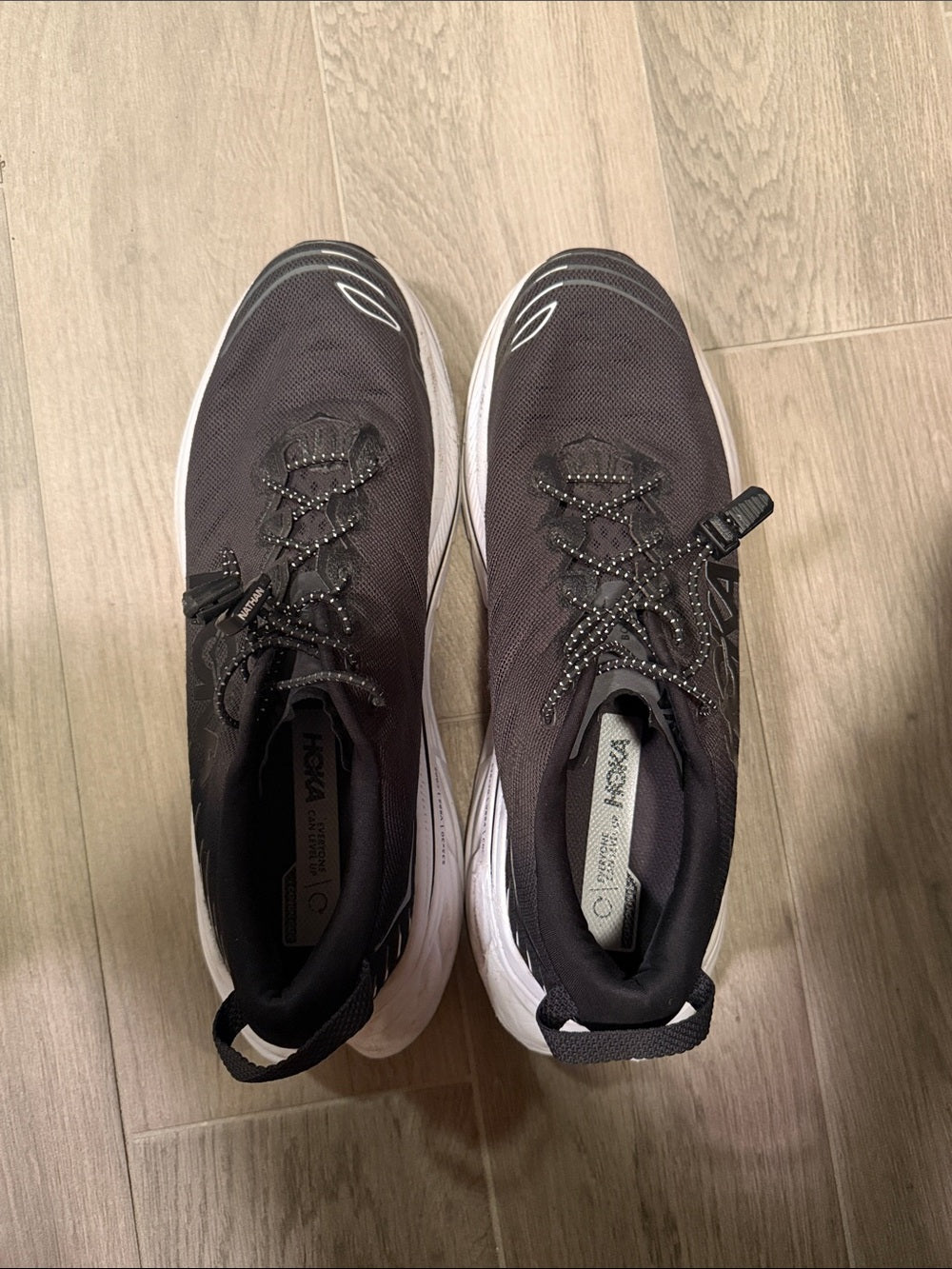 Hoka Men’s Black and White Road Running Shoes Size 12