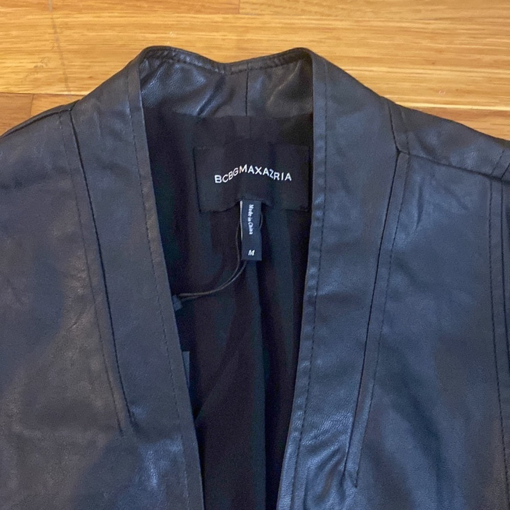 NWT BCBGMaxAzria Women’s Black Leather Jacket Size M