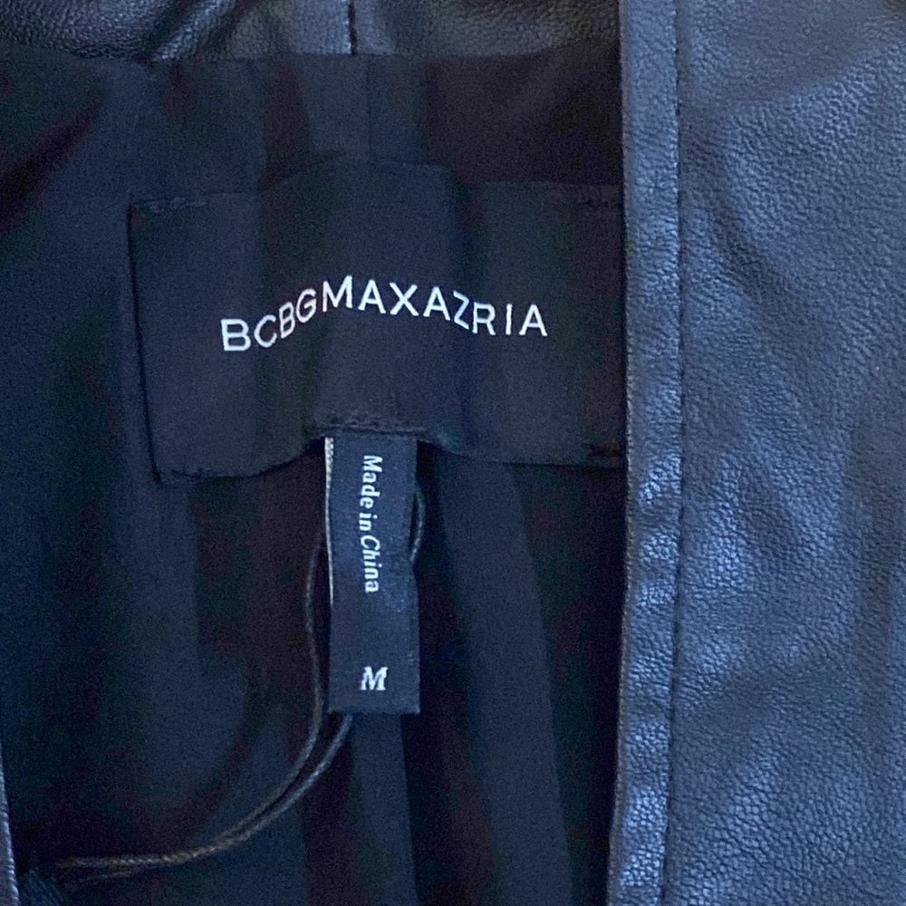 NWT BCBGMaxAzria Women’s Black Leather Jacket Size M