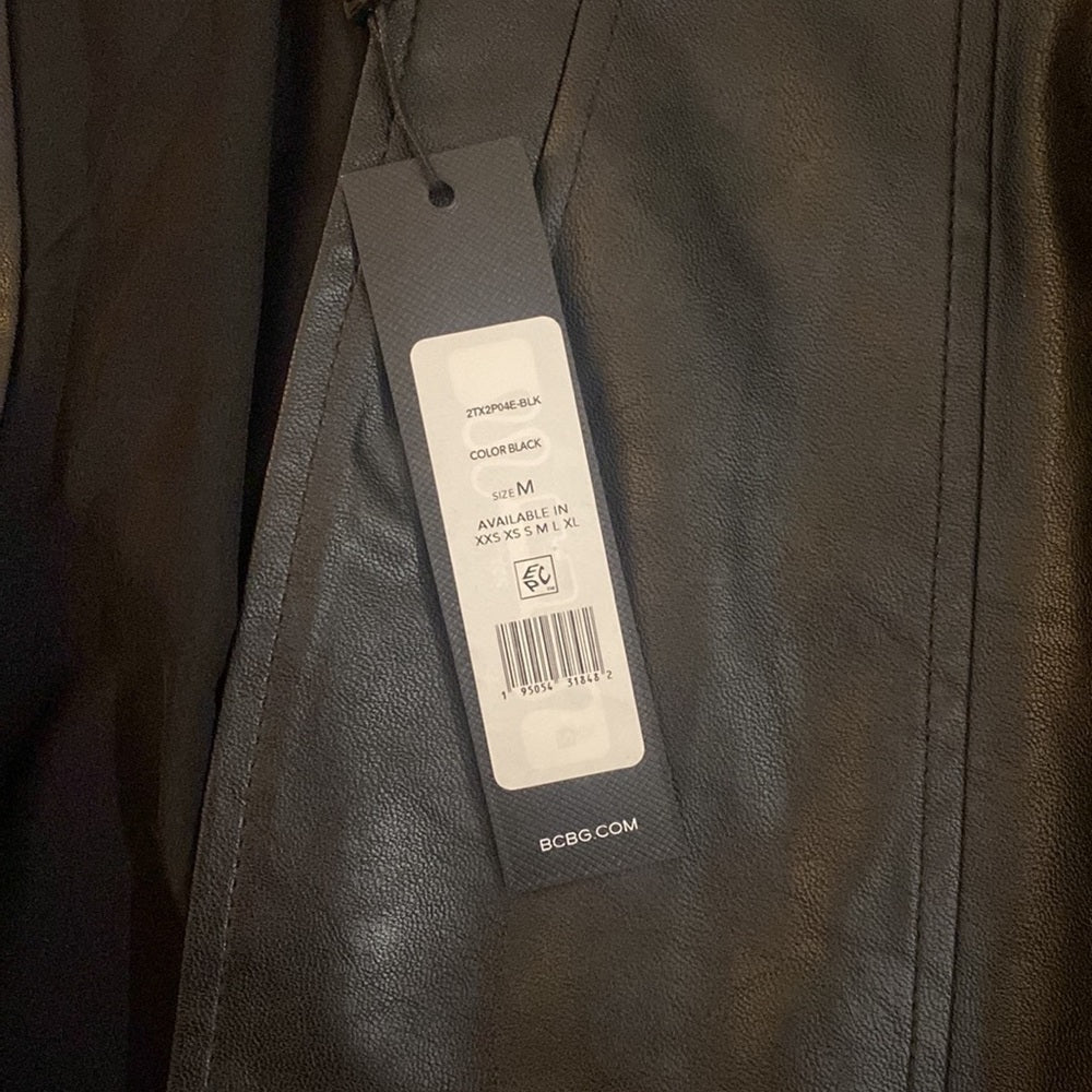 NWT BCBGMaxAzria Women’s Black Leather Jacket Size M