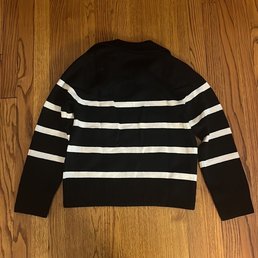MNG Woman’s Black and White Striped Sweater Size XS
