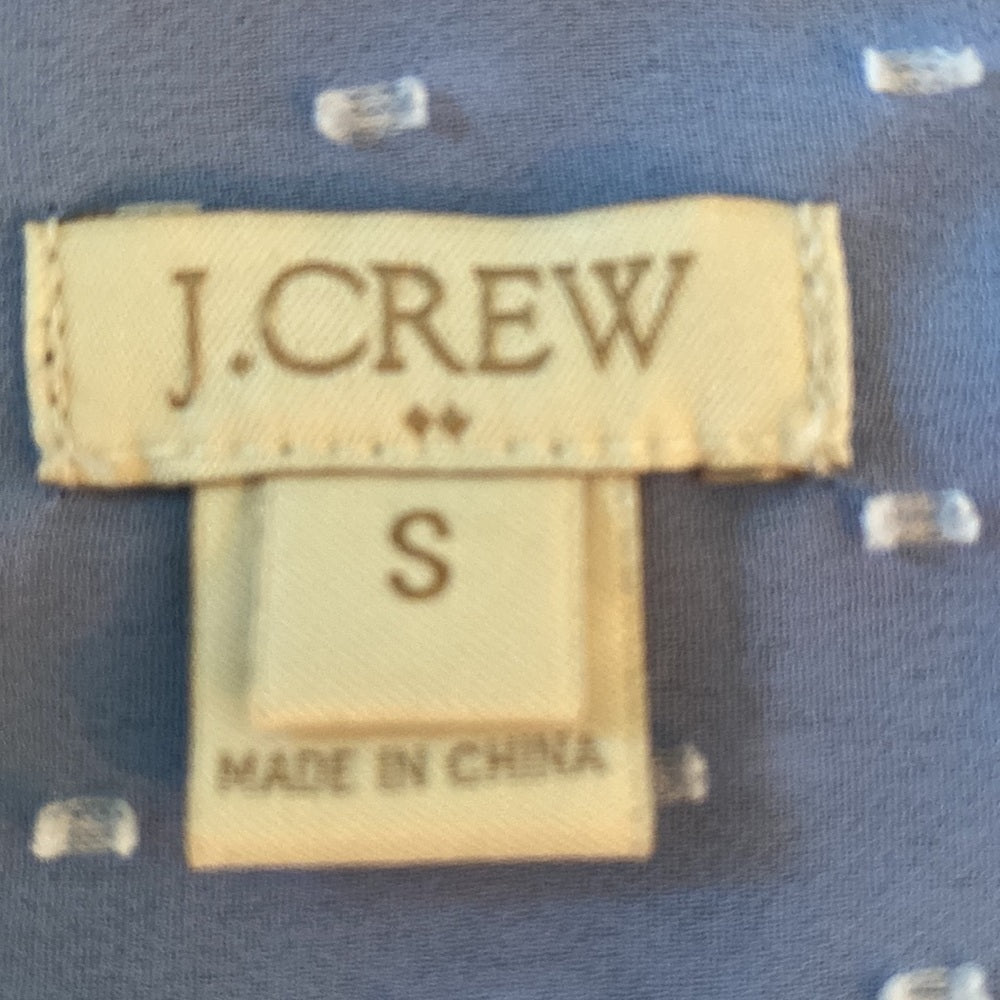 J.Crew Women’s Blue Blouse with White Dots Size Small