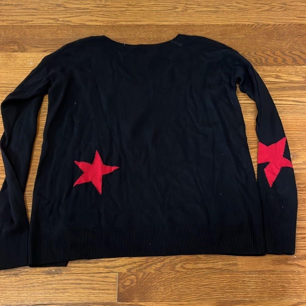 Pam & Gela Women’s Black Star Sweater Size Small
