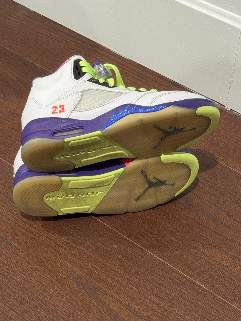 Nike Jordan Kids' White Multicolor Basketball Sneakers Size 3.5