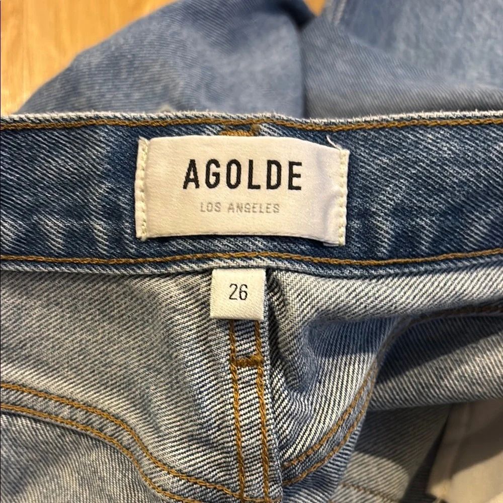 Agolde Women’s Blue Jeans With Frayed Hem Size 26