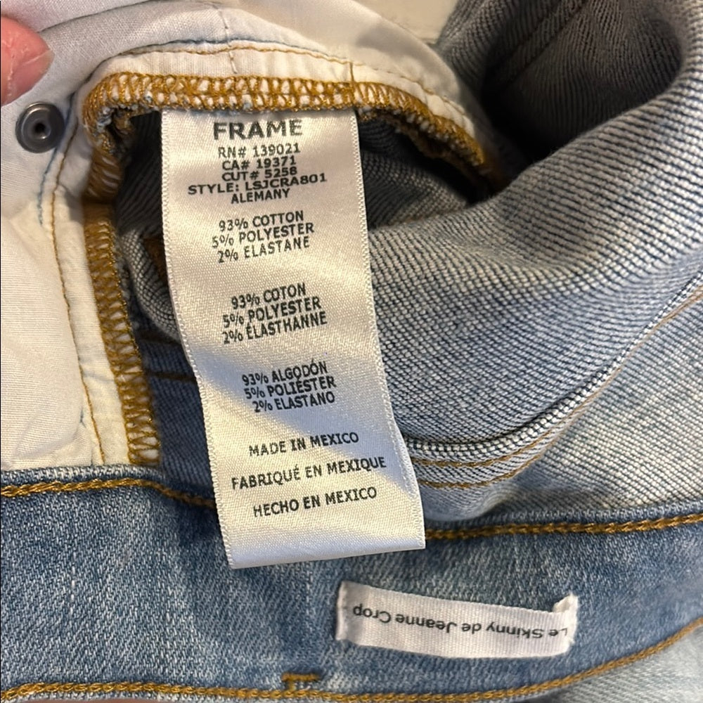 Frame Denim Women’s Blue Le Skinny De Jeanne Crop Jeans Look Size 24