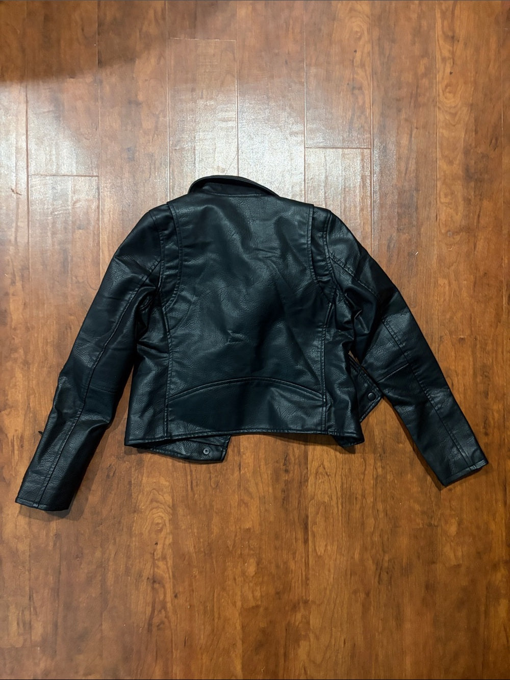 Blank NYC Girls Black Faux Leather Moto Jacket Size Medium