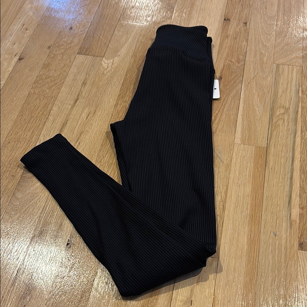 NWT Year of Ours Black Cross Over Leggings Ribbed Size XS