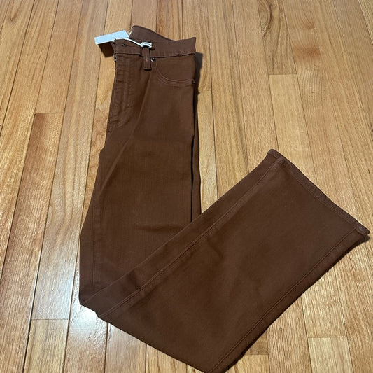 NWT Pistola Lennon Coated Cognac Brown Straight-Leg Pants Size 24