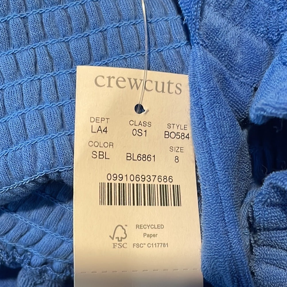 NWT Crewcuts Kid’s Blue Terrycloth Dress Size 8