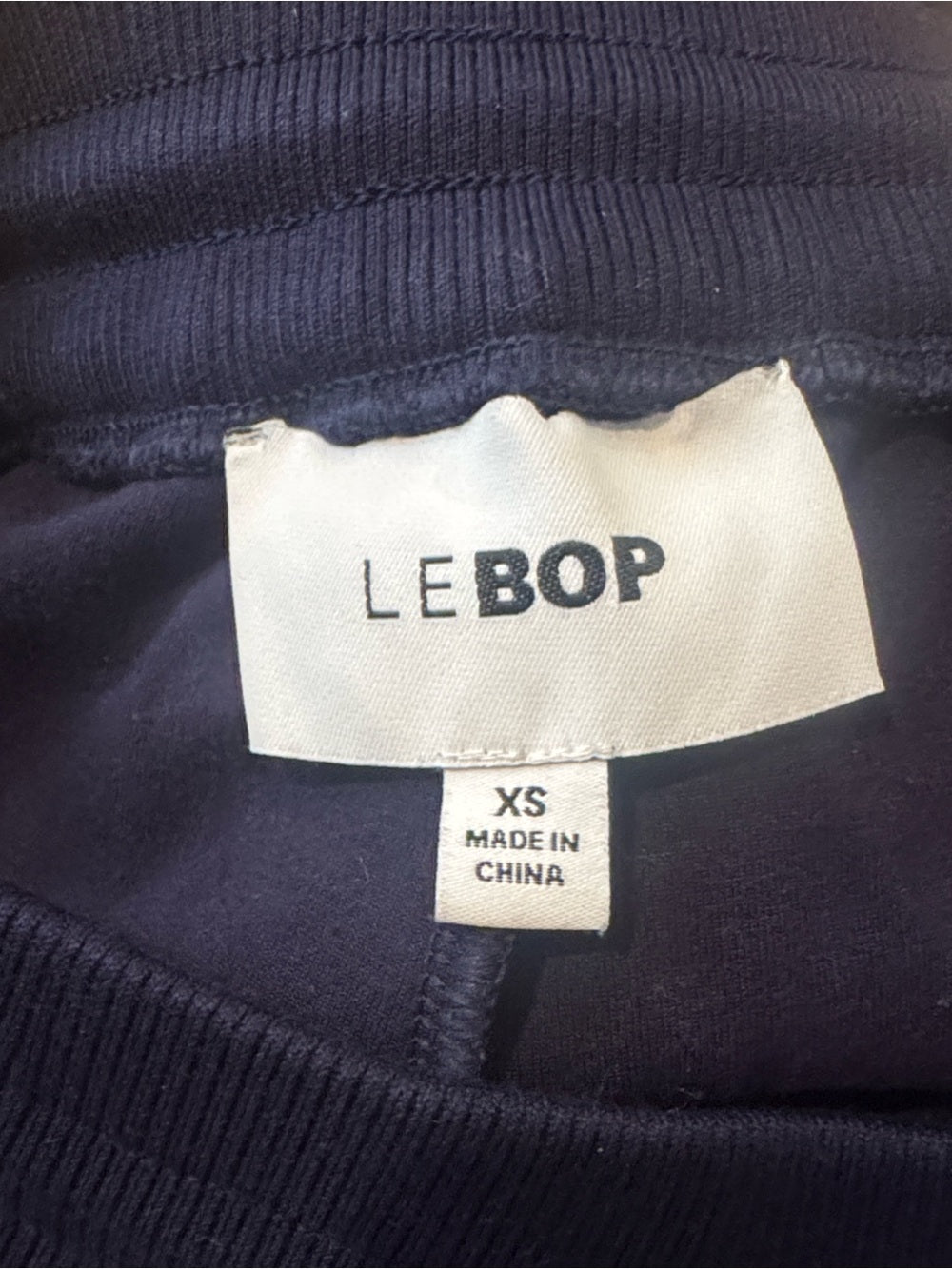 LEBOP Women’s Navy Sweatshirt & Jogger Set with White Trim Size XS