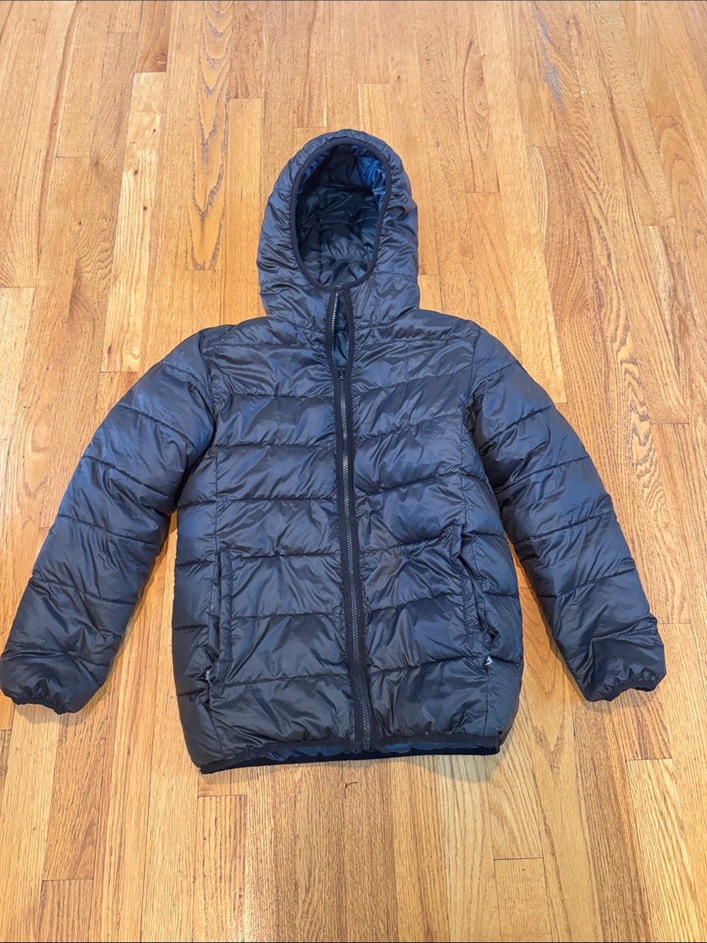 Appaman Kids Black Hooded Puffer Jacket Size 12