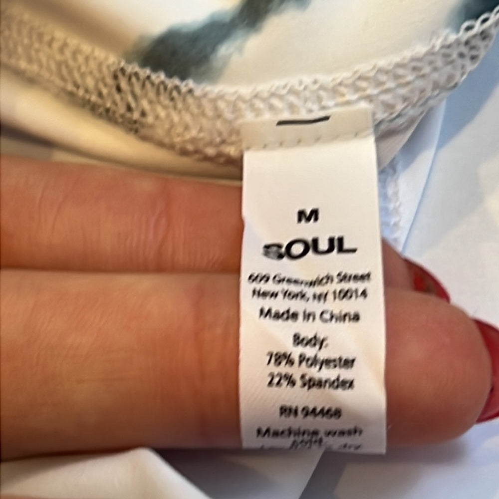 NWT Soul Women’s Leggings White and Blue Size Medium