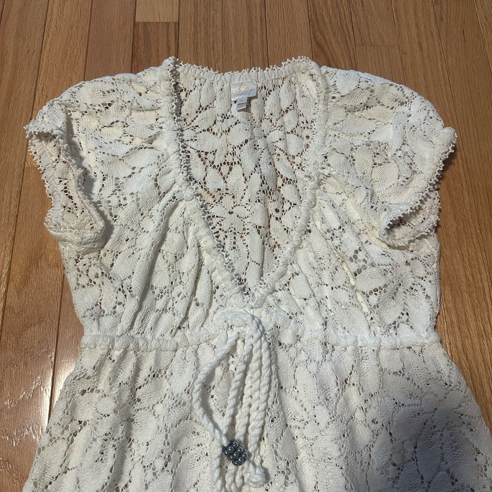 Milly Cabana Beach Lace V-Neck Dress Size Small
