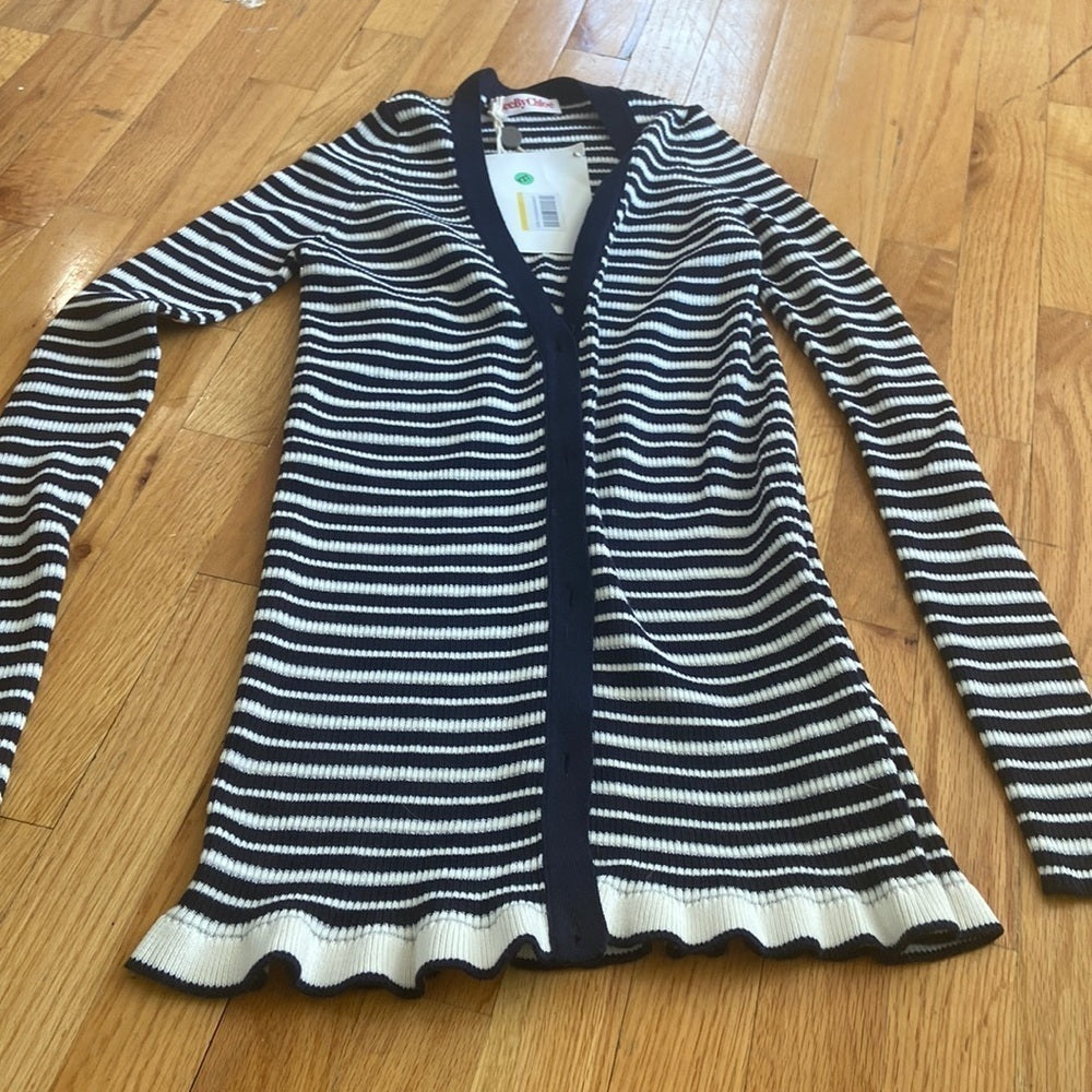 NWT Women’s SeeByChloe cardigan. Blue/white/silver. Size 42