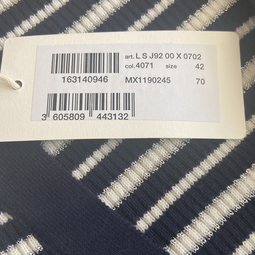 NWT Women’s SeeByChloe cardigan. Blue/white/silver. Size 42