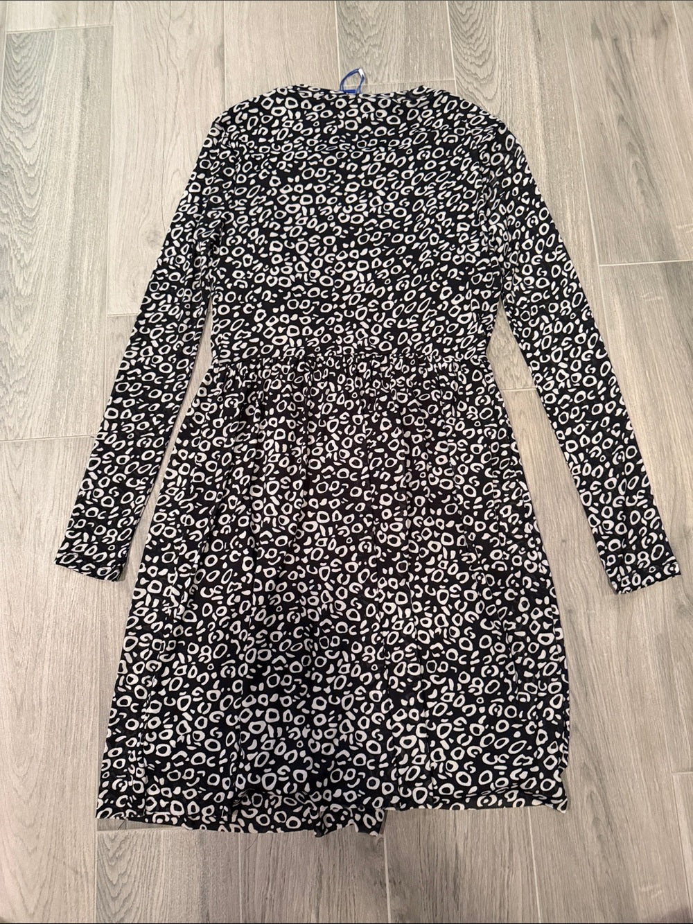 Pop Sugar Long Sleeve Black and White Leopard Print Dress Size S NWT
