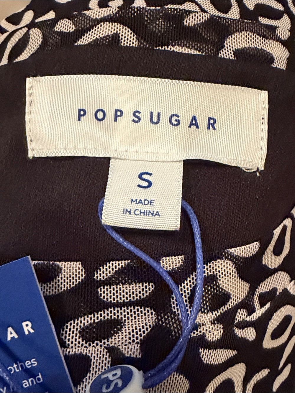 Pop Sugar Long Sleeve Black and White Leopard Print Dress Size S NWT