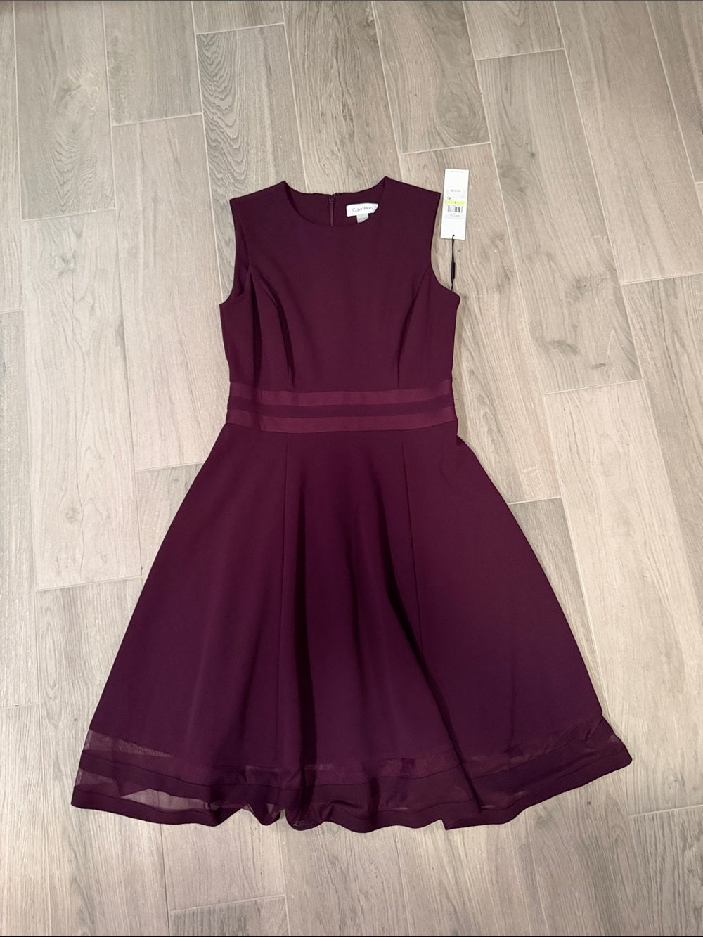 Calvin Klein Sleeveless Burgundy Long Dress Size 4 NWT