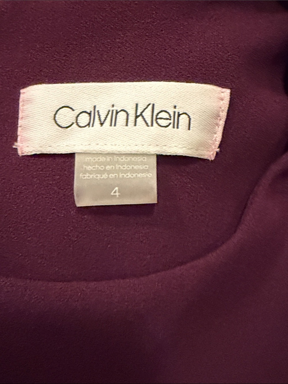 Calvin Klein Sleeveless Burgundy Long Dress Size 4 NWT