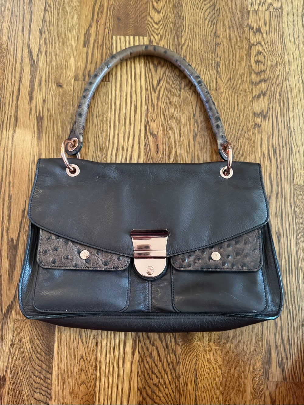 Ted Baker Women's Black Leather Top-Handle Shoulder Bag