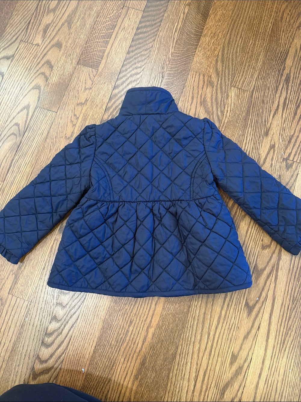 Janie and Jack Navy Quilted Puff Jacket with Gold Buttons Size 2