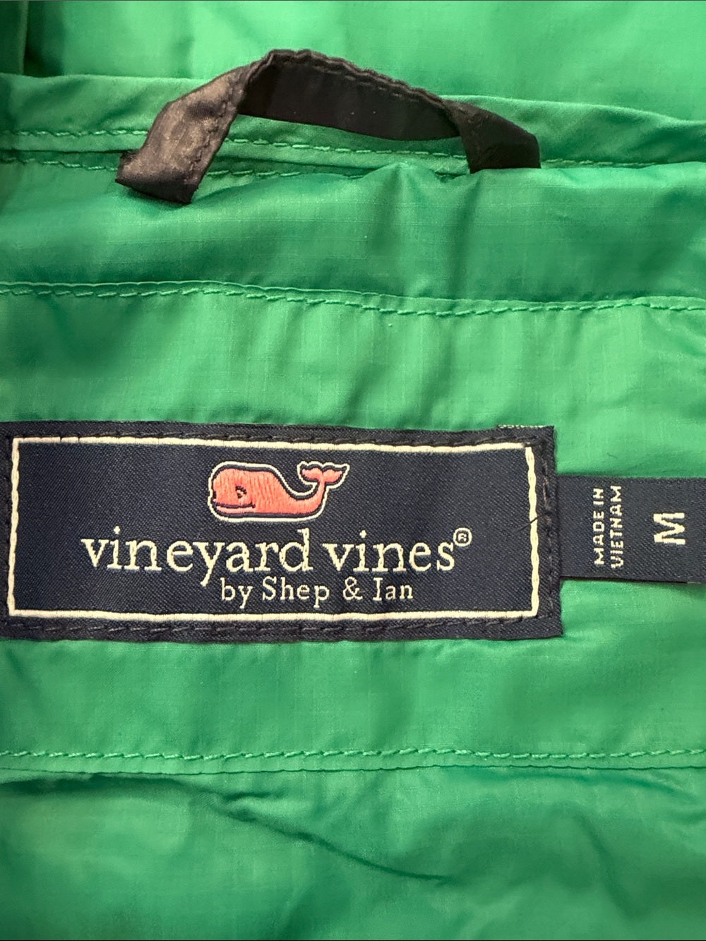 Vineyard Vines Kids Navy Puffer Jacket with Teal Lining Size Medium