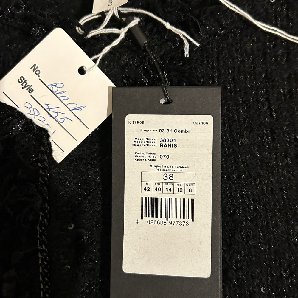 NWT Bianca Women’s Black Cardigan with Fringe Size 8