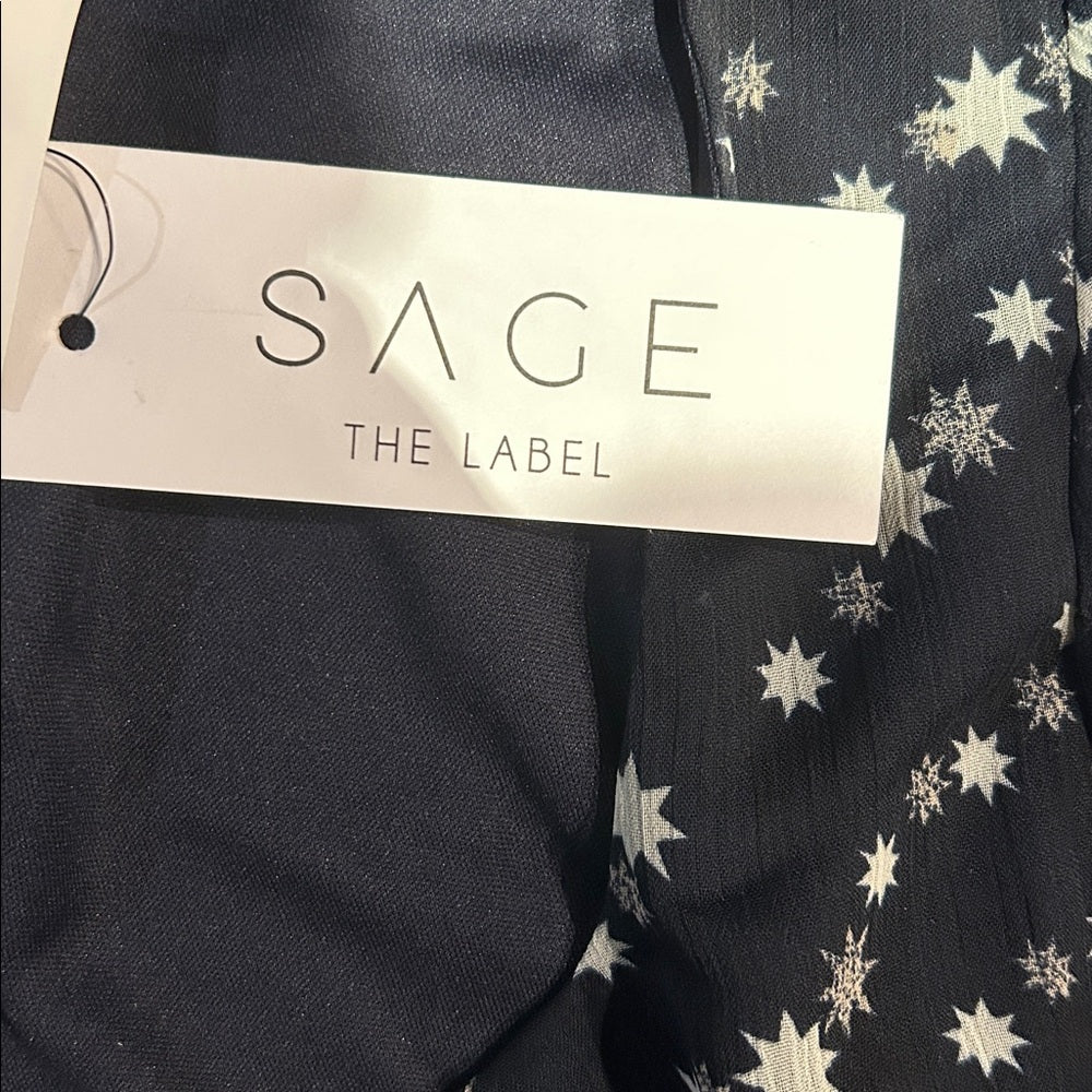 NWT Sage Women’s Navy Blue Dress with White Star Pattern Size Small