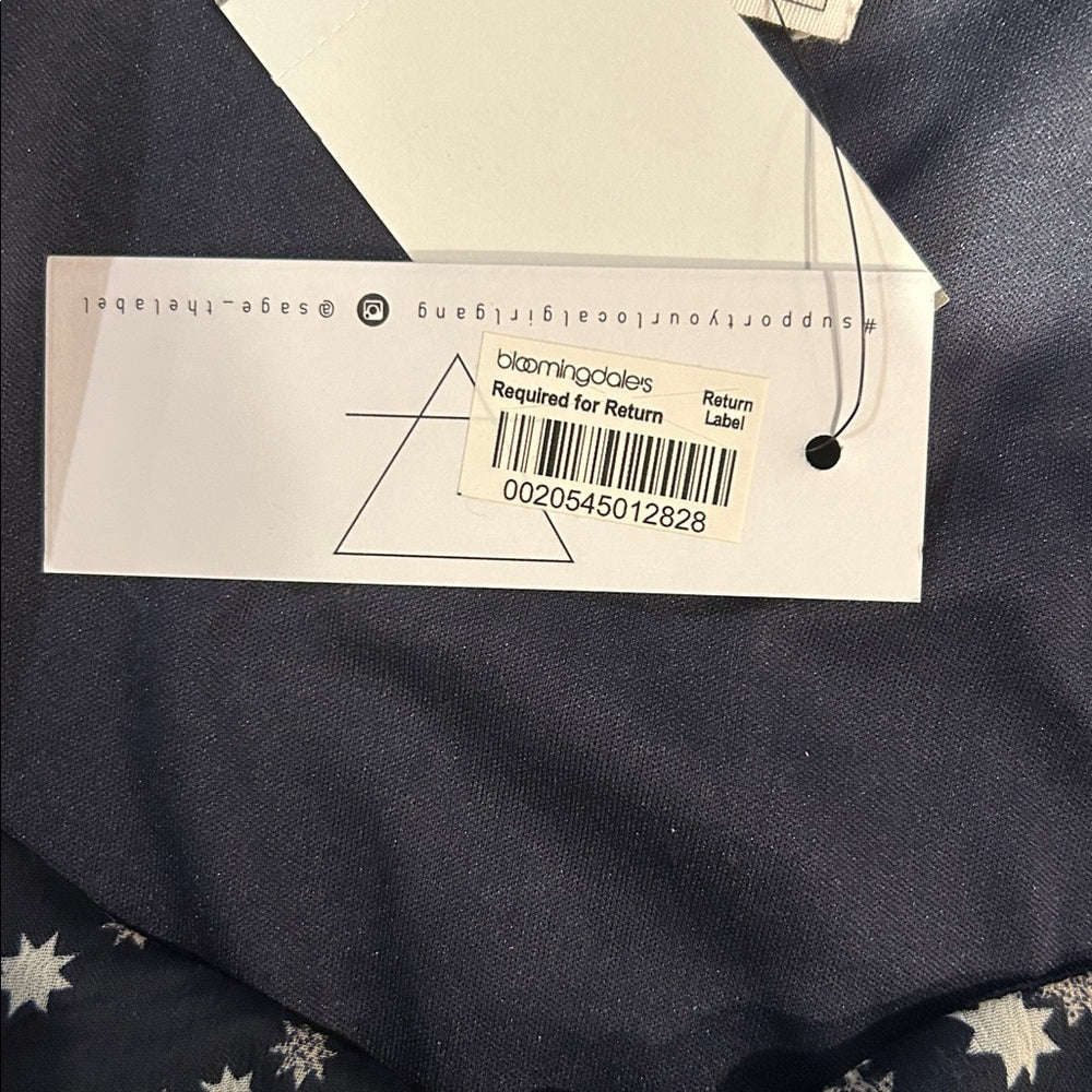 NWT Sage Women’s Navy Blue Dress with White Star Pattern Size Small