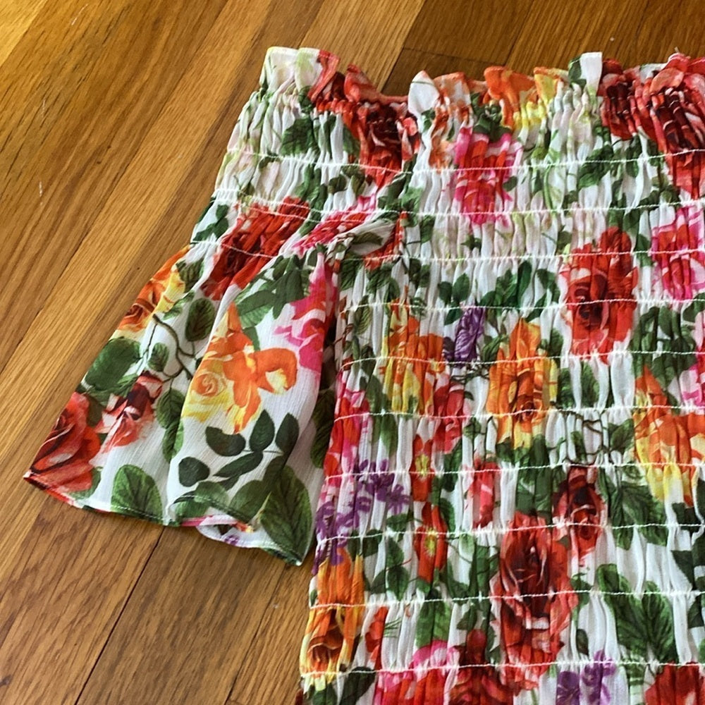 L’Agence Women’s Floral Off The Shoulder Shirt Size S