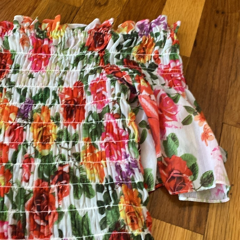 L’Agence Women’s Floral Off The Shoulder Shirt Size S