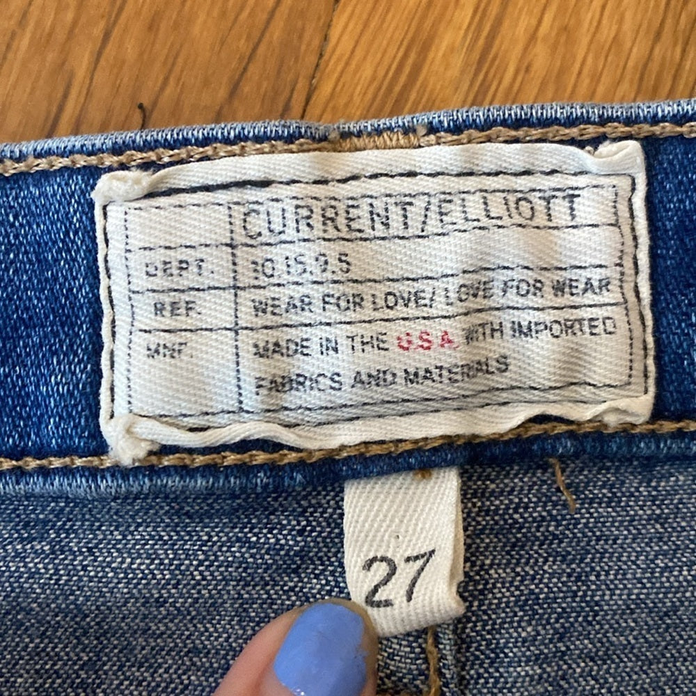 Current/Elliot Women’s Blue The Kick Jeans Size 27
