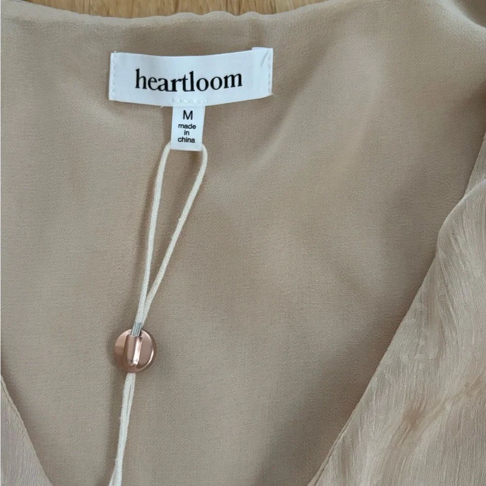 NWT Heartloom Women’s Tan Maxi Dress with Flutter Sleeves Size M
