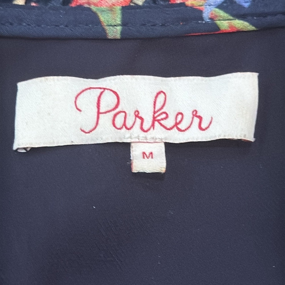 Parker Women’s Navy Floral Dress Size Medium