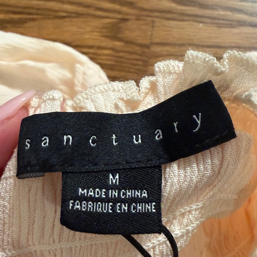NWT Women’s Sanctuary Cream Off-Shoulder Top Size Medium