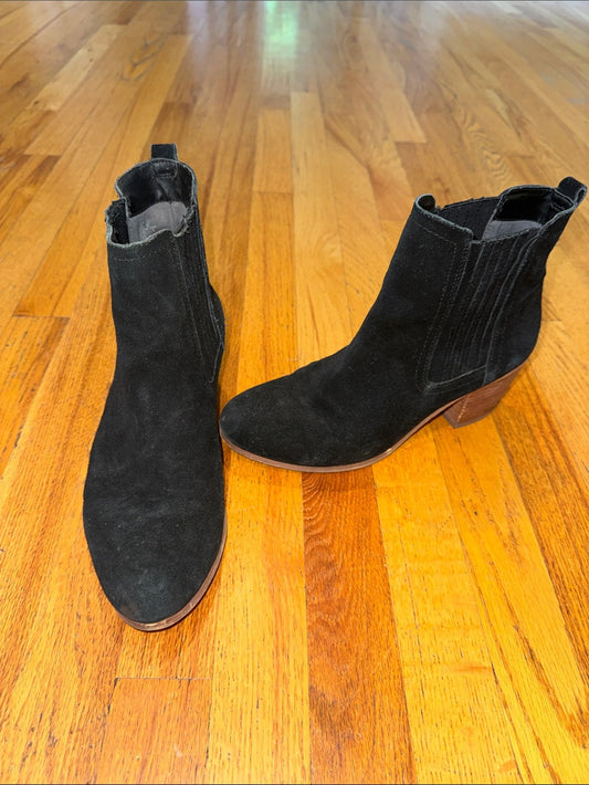 Sam Edelman Women's Black Suede Ankle Boots - Classic Chelsea Style Size 10