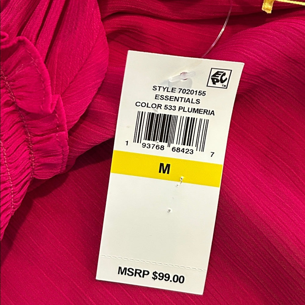 NWT CeCe Women’s Fuchsia Ruffle Sleeve Off the Shoulder Blouse Size Medium