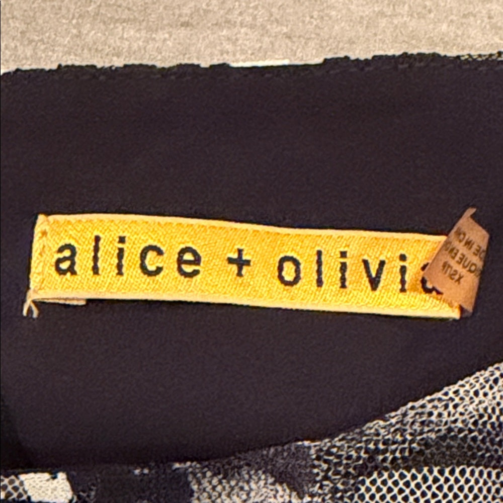 Alice+Olivia Women’s Floral Black and White Dress Size XS