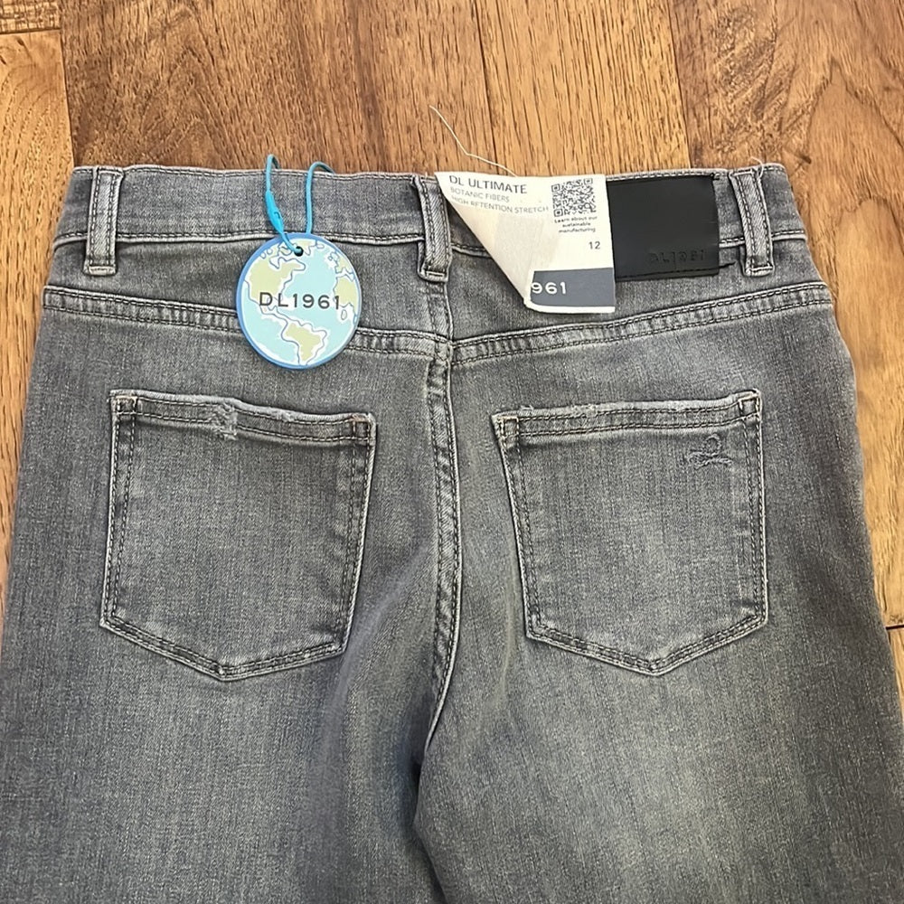 NWT DL1961 Girl’s Grey Brady Slim Jeans Size 12