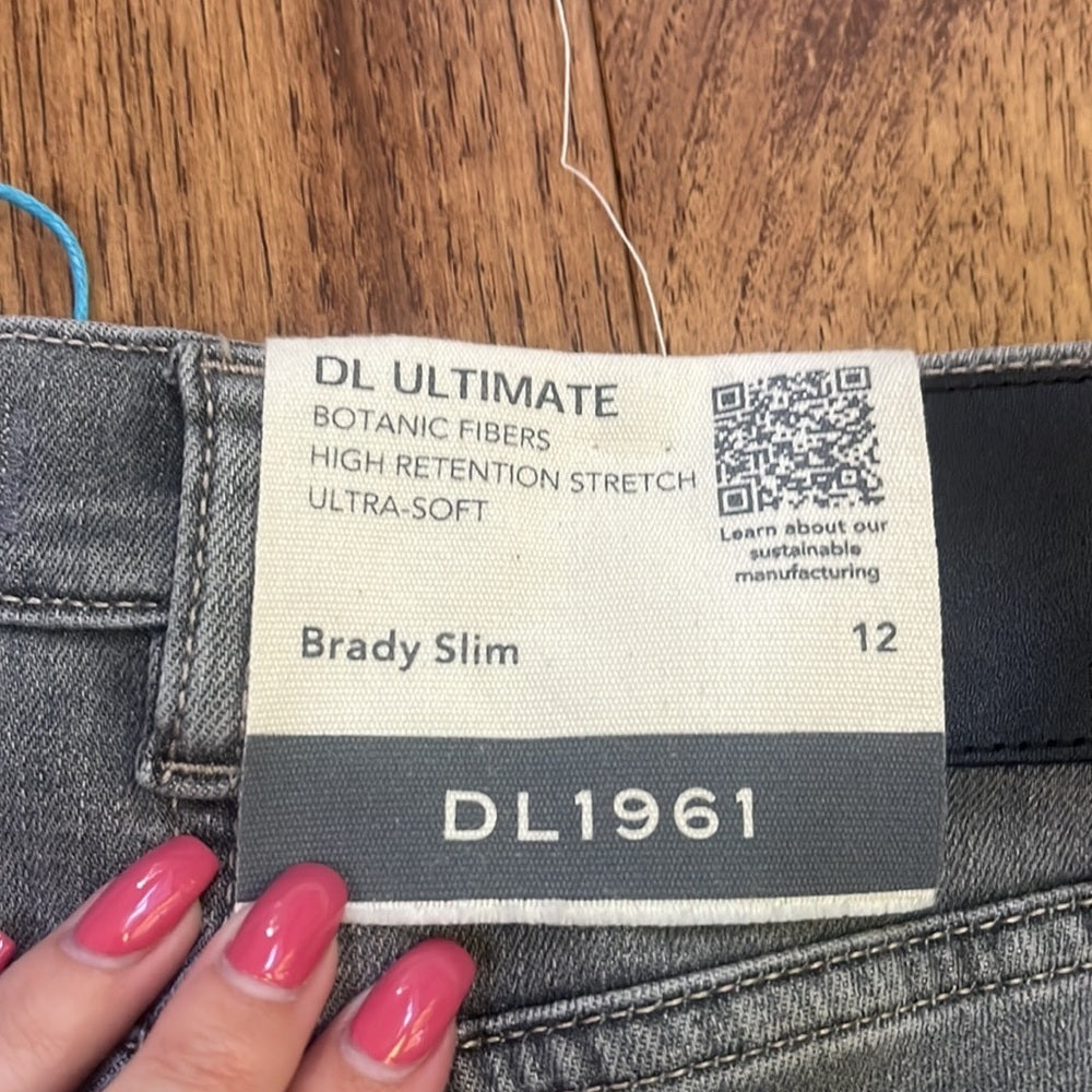 NWT DL1961 Girl’s Grey Brady Slim Jeans Size 12