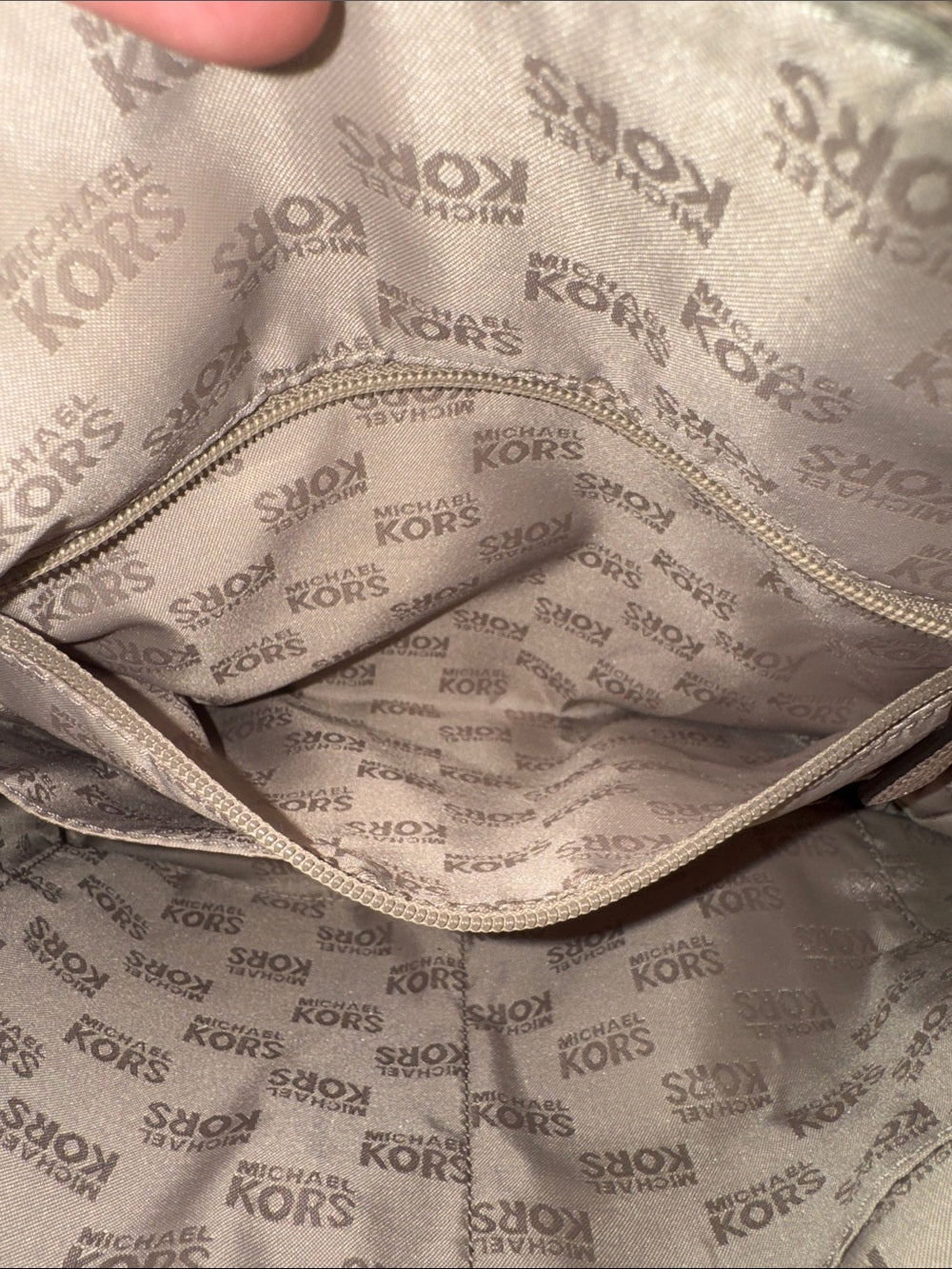 Michael Kors Blush Leather Shoulder Bag with Gold Hardware